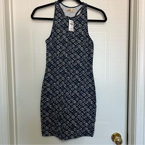 BNWT Hollister Navy and White Geometric Mini Dress